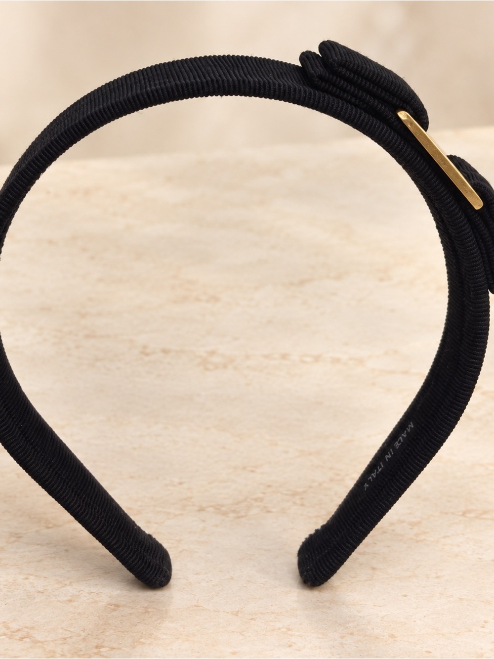 Salvatore Ferragamo  Black Headband with Gold Detail